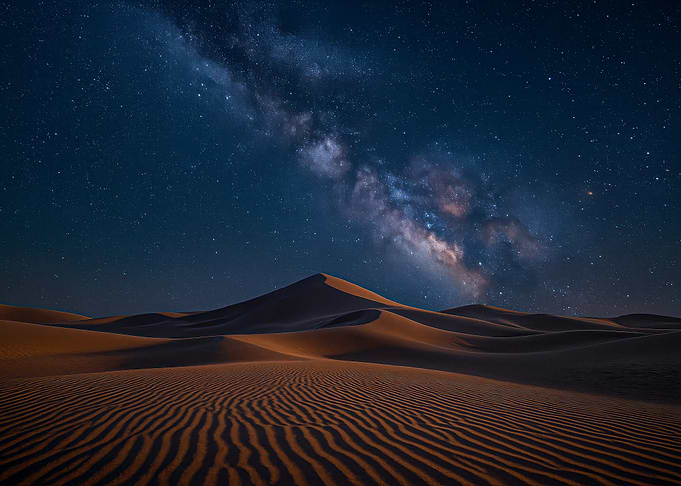 Desert Dunes Under the Milky Way