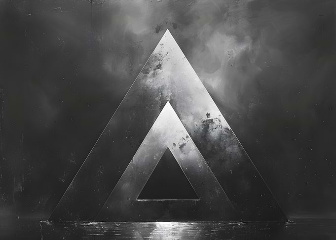 Abstract Black and White Triangle Composition