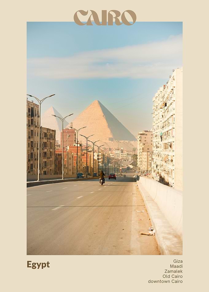 Cairo, Egypt: Pyramids and Cityscape