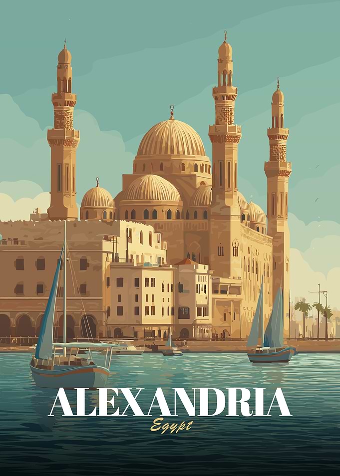 Alexandria, Egypt Travel Poster