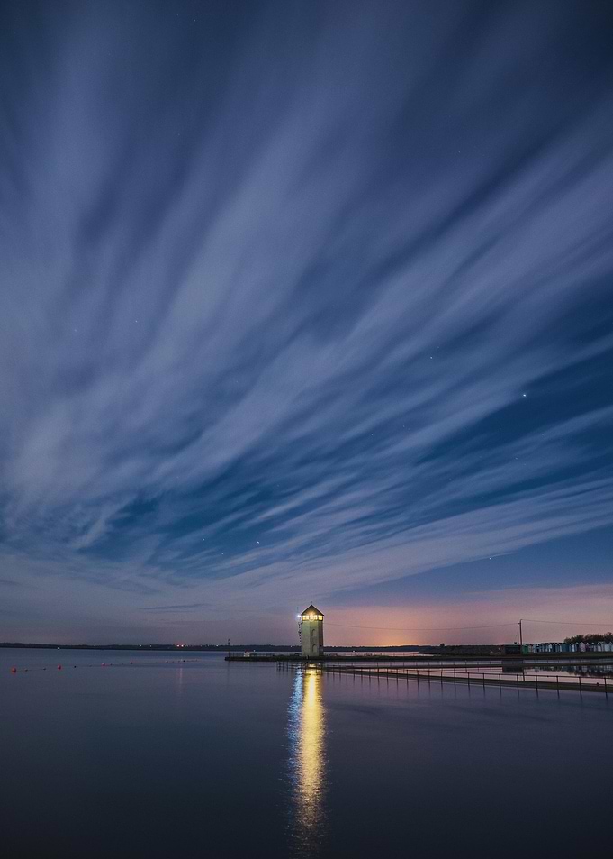 Night Sky Over Water Tower