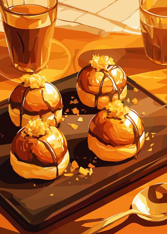 Cream Puffs with Chocolate Drizzle