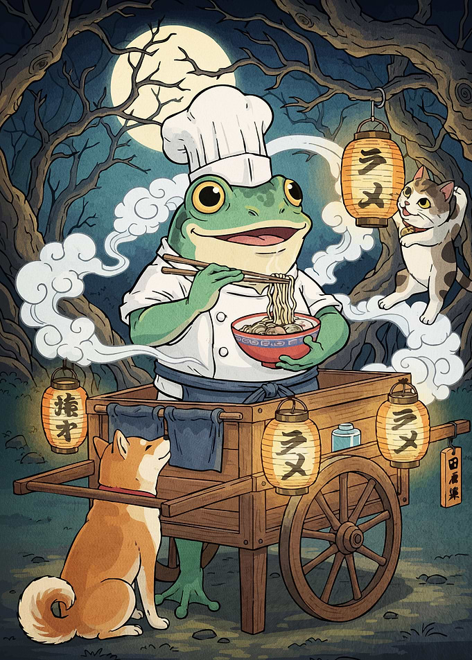 Frog Chef Ramen Cart Animals