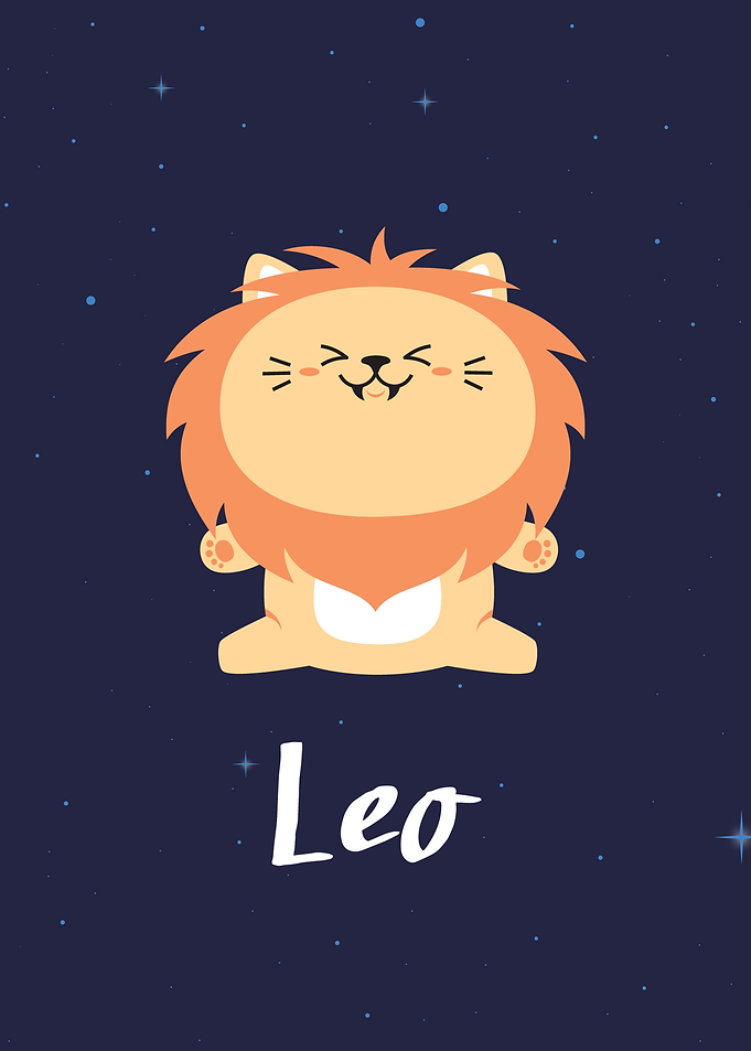 Cute Leo Zodiac Sign Illustration