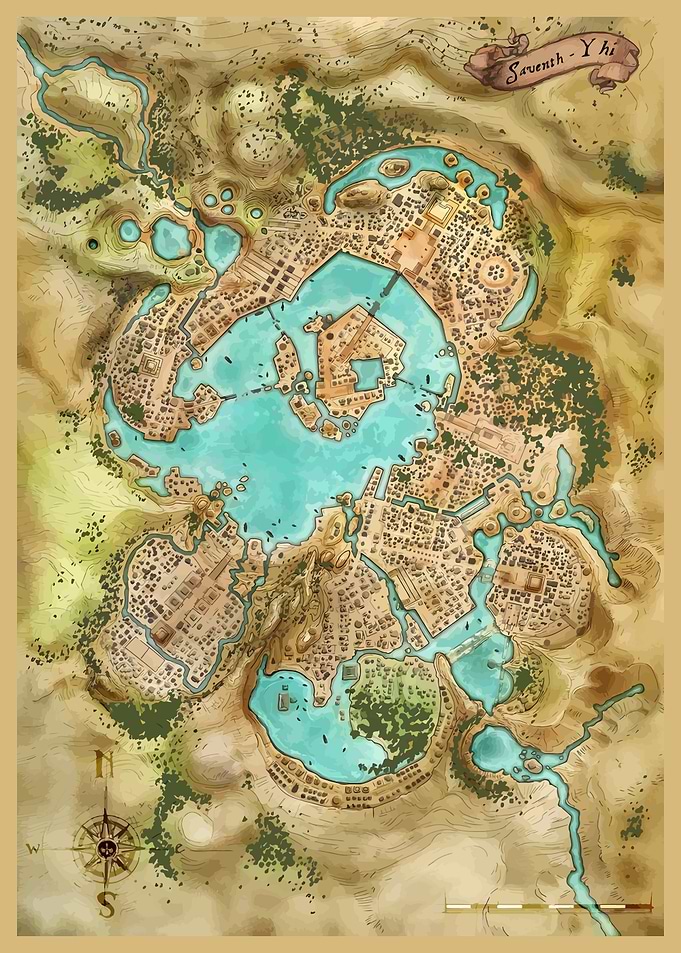 Saventh-Yhi Fantasy City Map Pathfinder