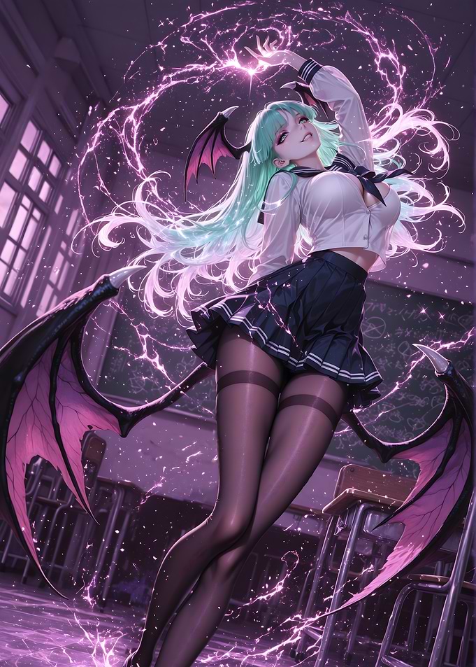 Morrigan Aensland in School Uniform