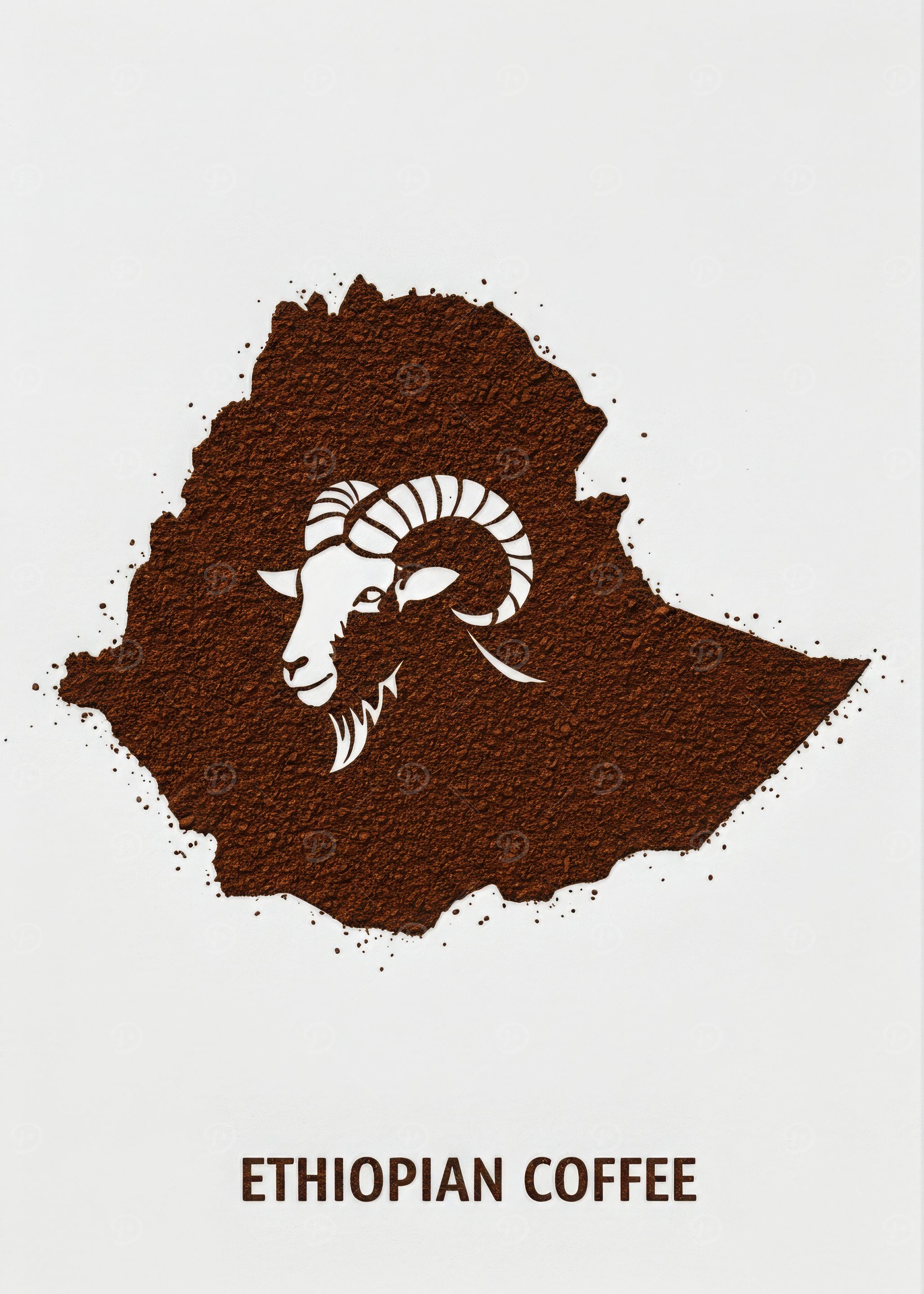 Ethiopian Coffee Map with Goat