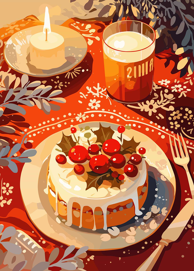 Festive Holiday Table Still Life