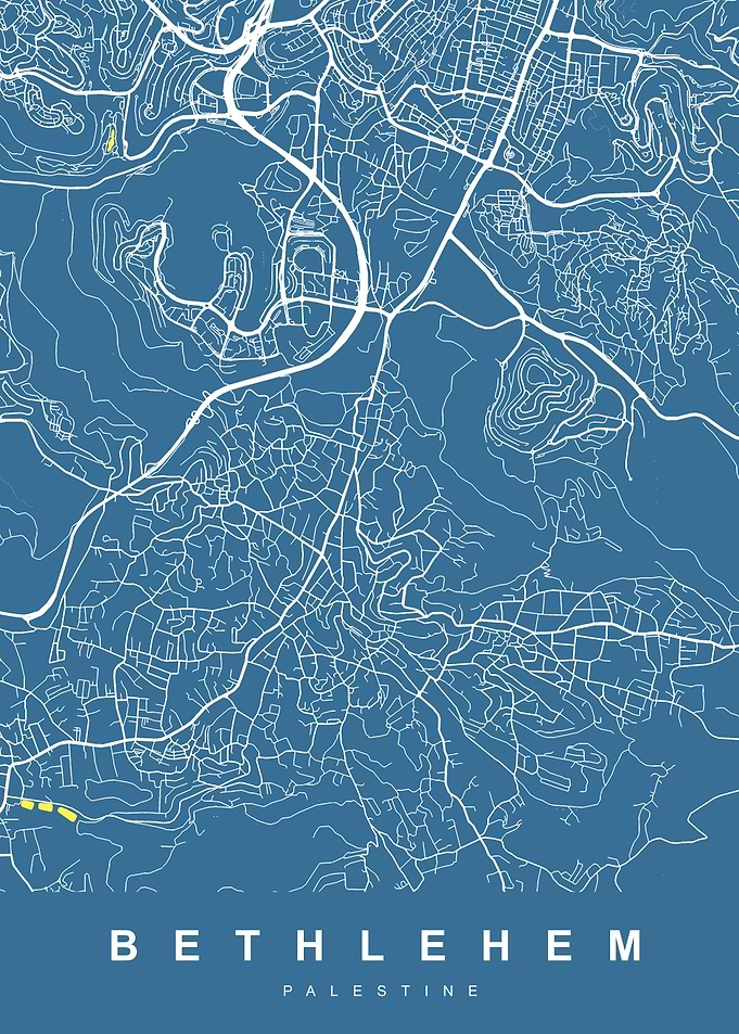 Bethlehem, Palestine City Map Art