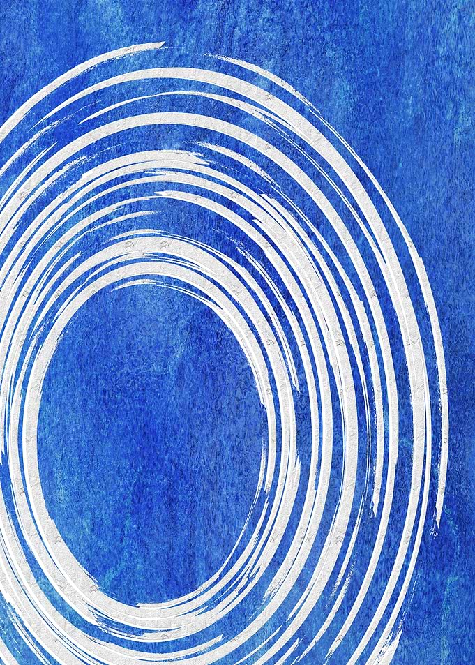 Abstract Blue and White Water Circle