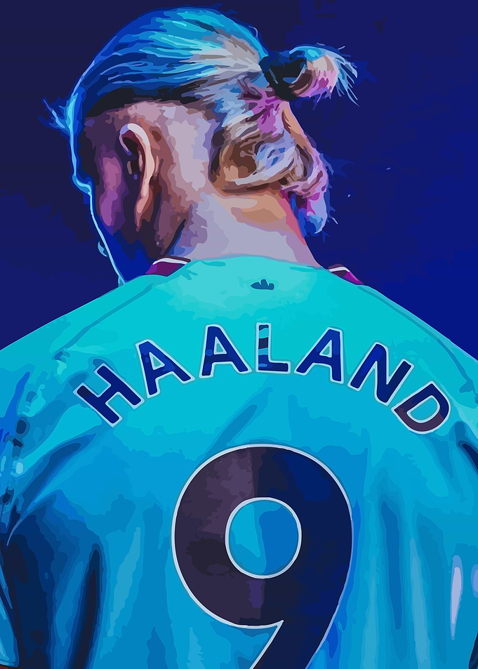 Haaland Number 9 Soccer Jersey Art