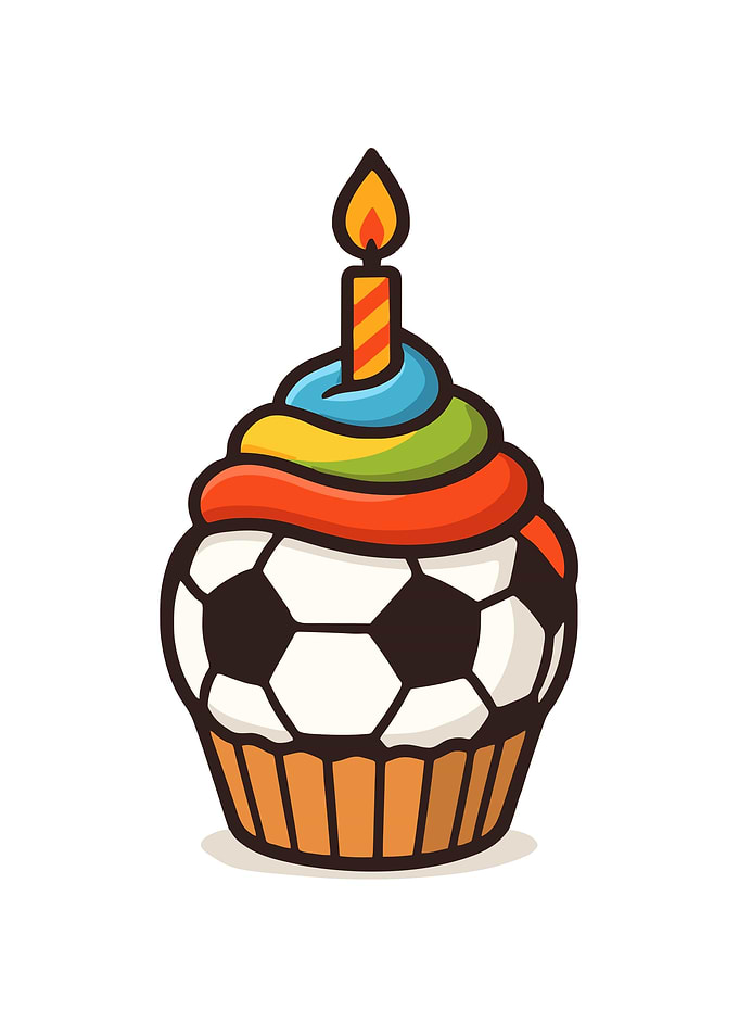 Soccer Cake Cartoon