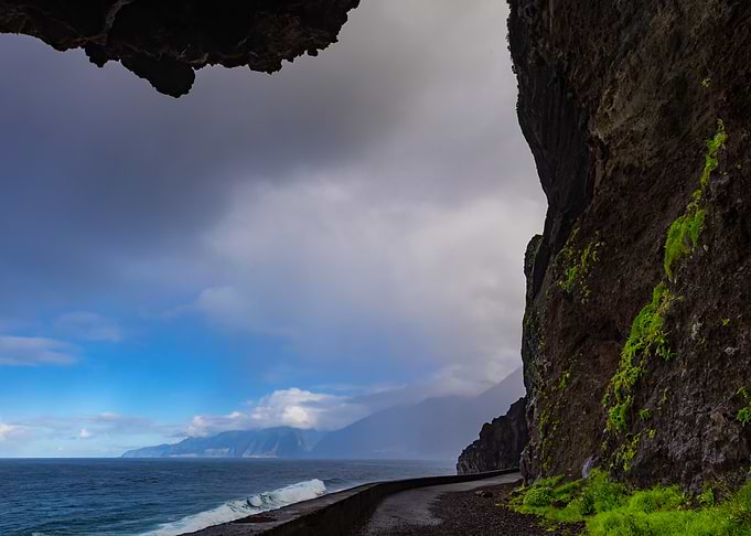 Coastal Road Through Cave Entrance, Madeira