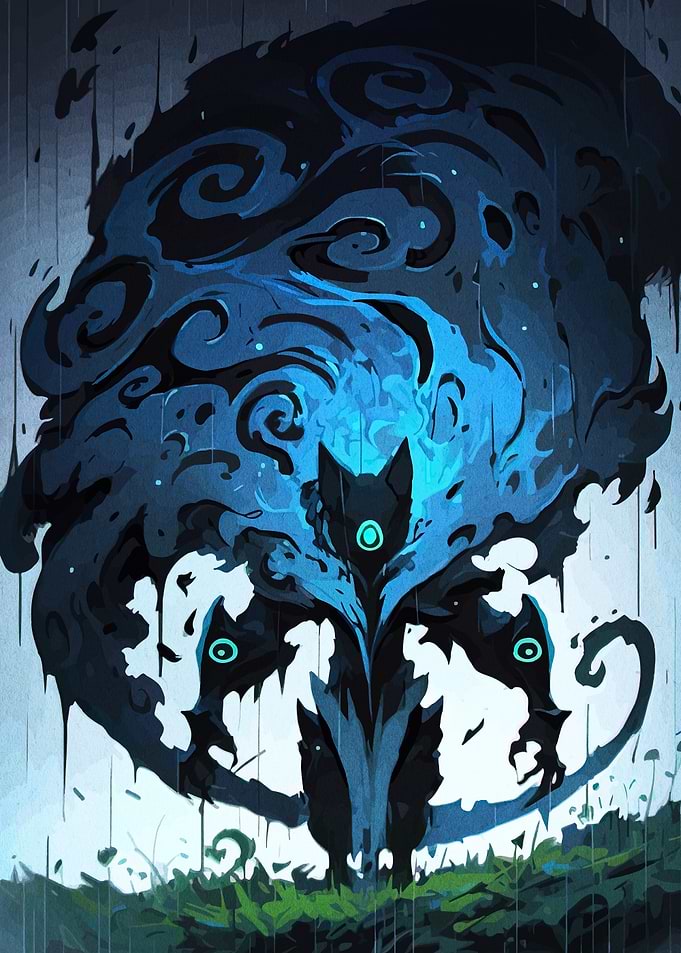 Abstract Creature in Rain