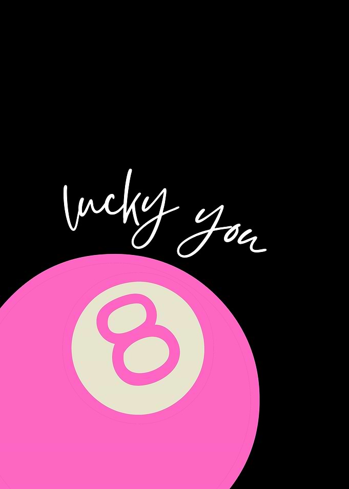 Lucky You Pink Eight Ball Design