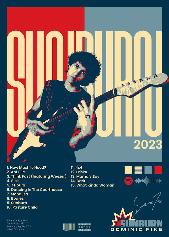 Dominic Fike - Sunburn Vintage Album Cover