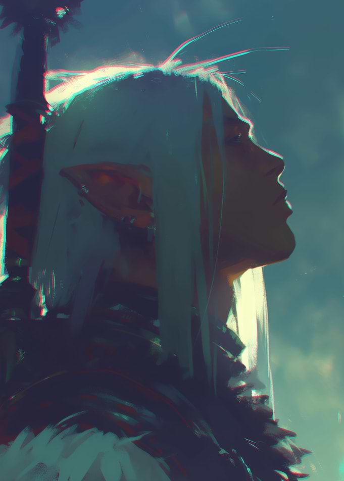 Elf Warrior Profile Digital Art