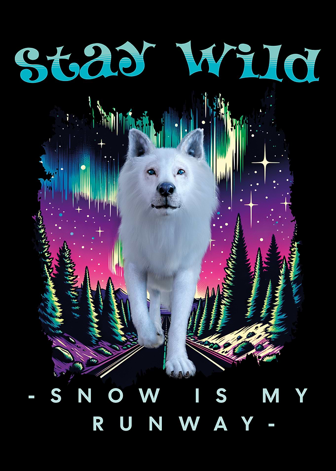 Stay Wild - Snow Wolf Design
