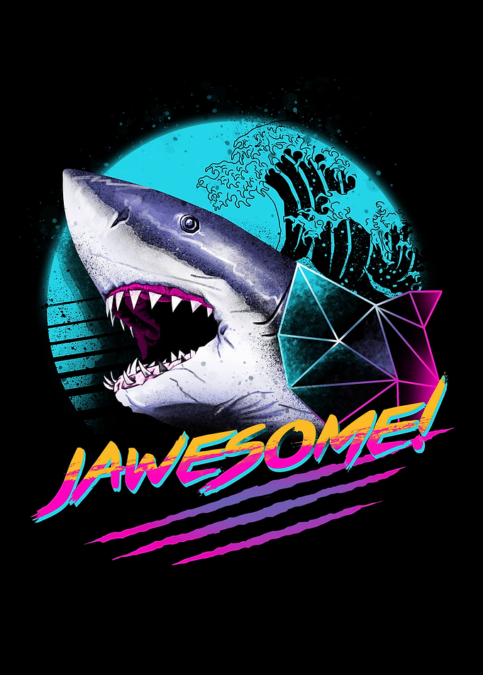 Jawesome Shark Retro Wave