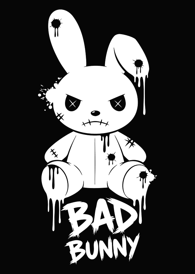 Bad Bunny Cartoon Illustration