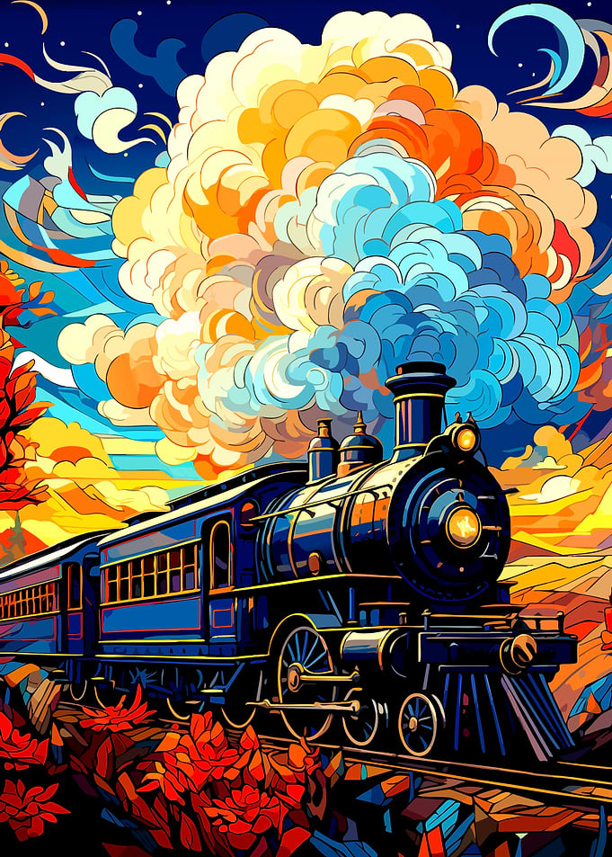 Colorful Train Journey