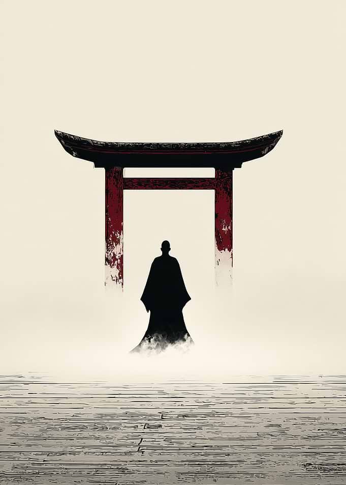 Monk at Torii Gate