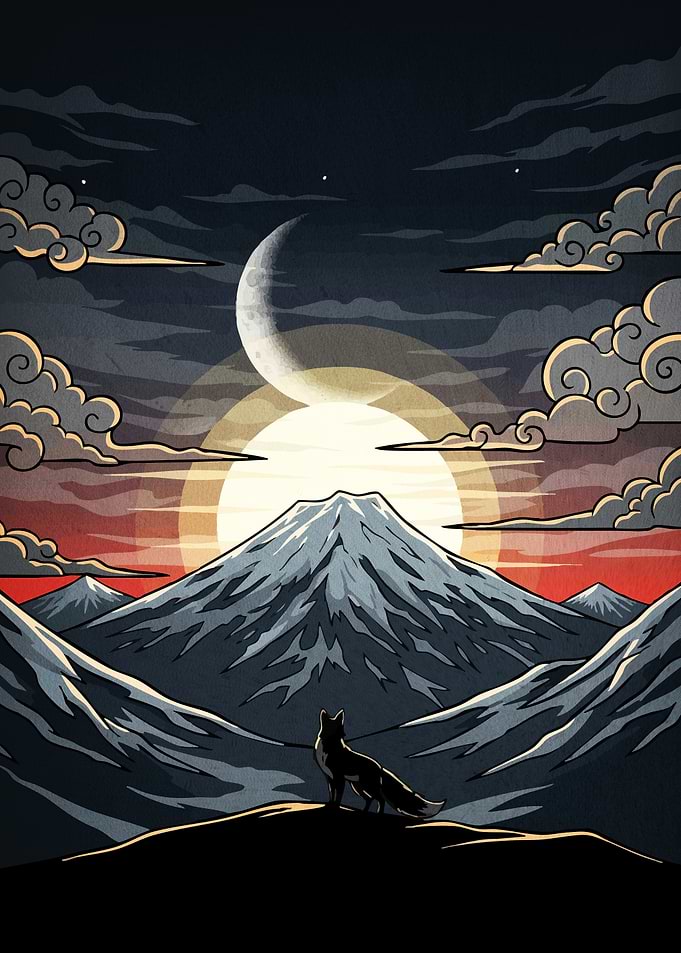 Fox Mountain Landscape Night