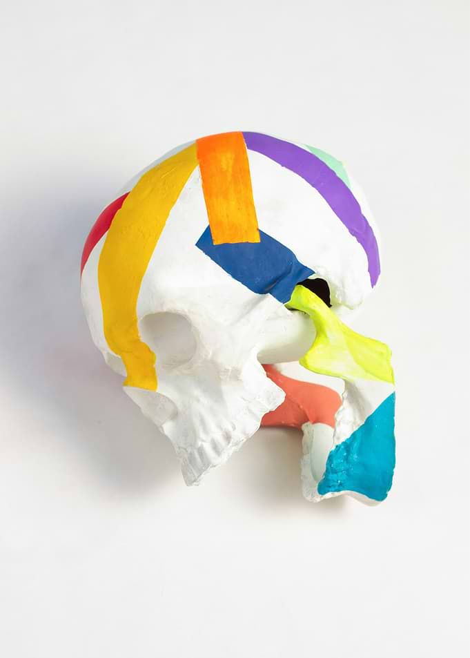 Colorful Skull Art on White Background