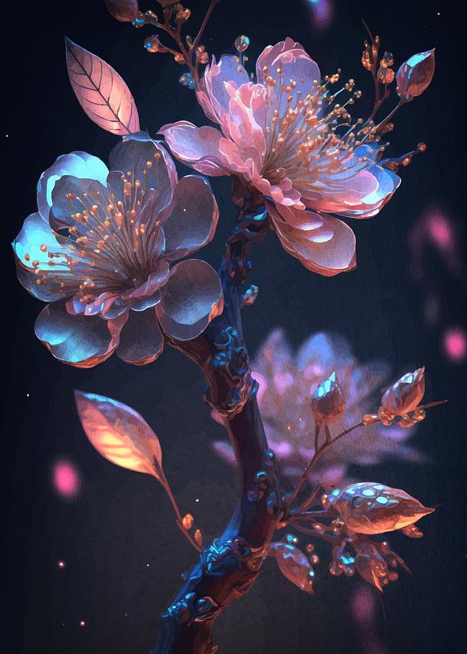 Floral Branch Translucent Petals