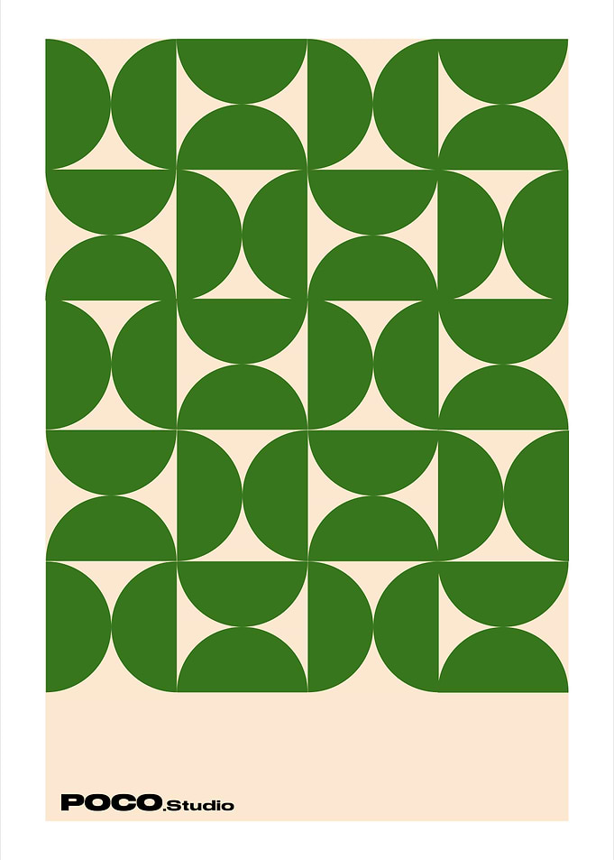 Green Geometric Pattern Art Print