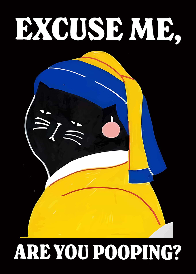 Cat with a Pearl Earring Parody
