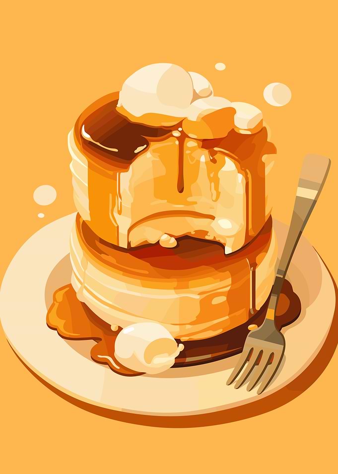 Pancakes with Syrup and Butter