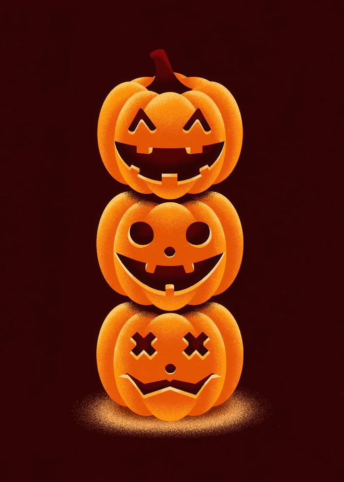Stacked Halloween Pumpkins