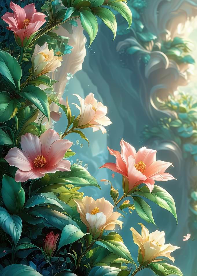 Floral Fantasy: Pink and White Blossoms