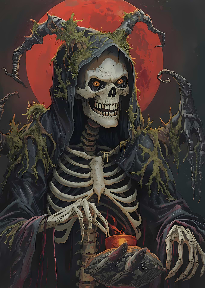 Grim Reaper with Red Moon