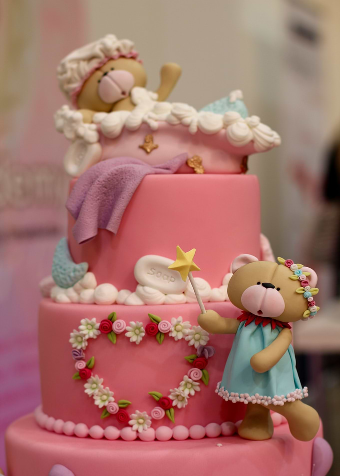 Teddy Bear Cake with Bathing Scene