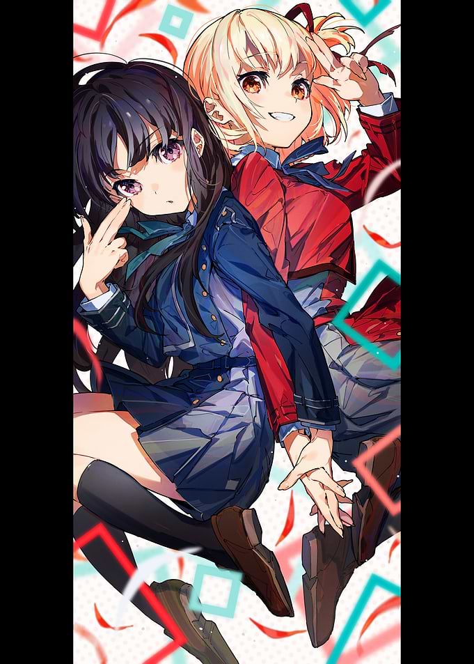 Anime Girls Back-to-Back Illustration