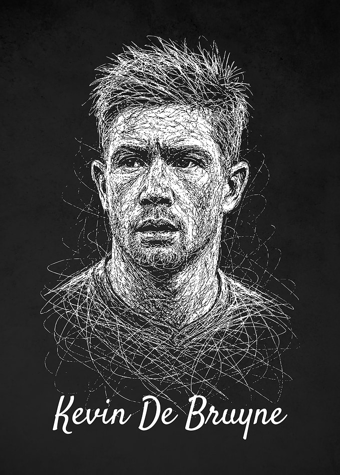Kevin De Bruyne Portrait Scribble Art