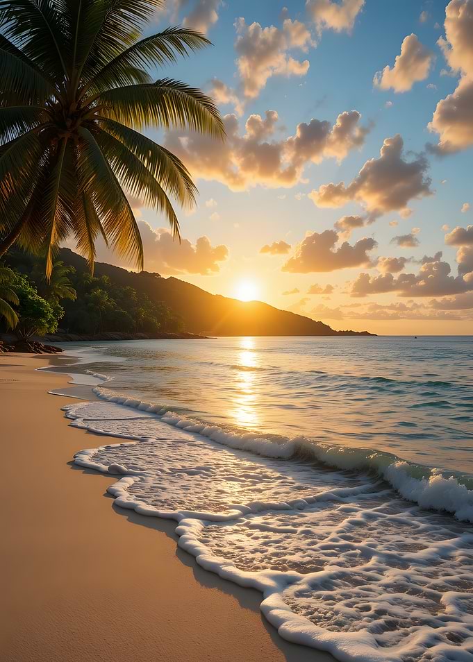 Tropical Beach Sunset Paradise
