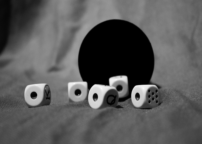 Monochrome Dice Still Life