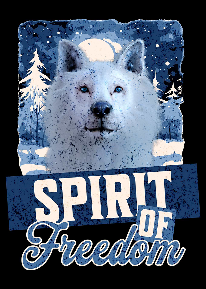 Spirit of Freedom Wolf Winter Scene