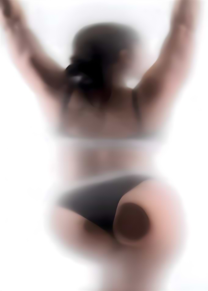 Abstract woman body Behind Glass