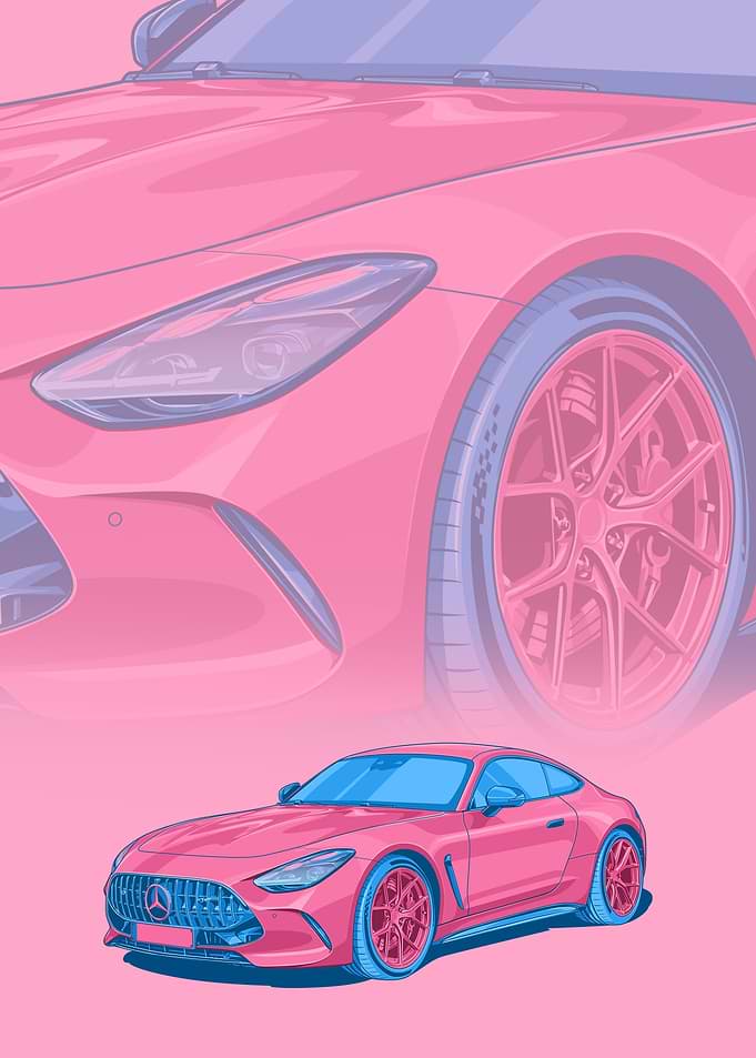Pink and Blue Mercedes-AMG GT