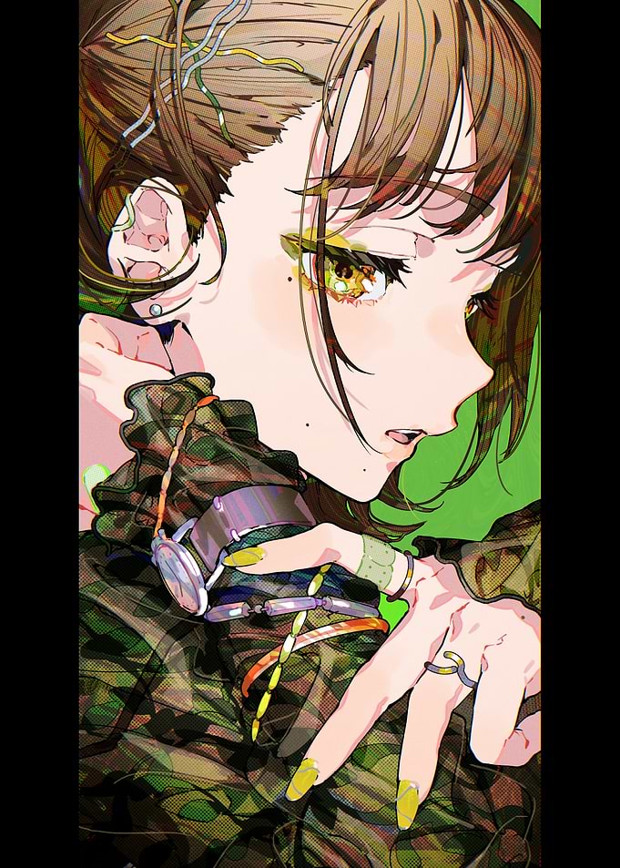 Anime Girl with Camouflage Outfit