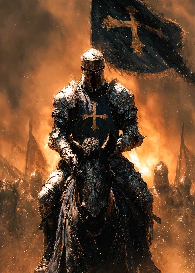 Crusader Knight on Horseback