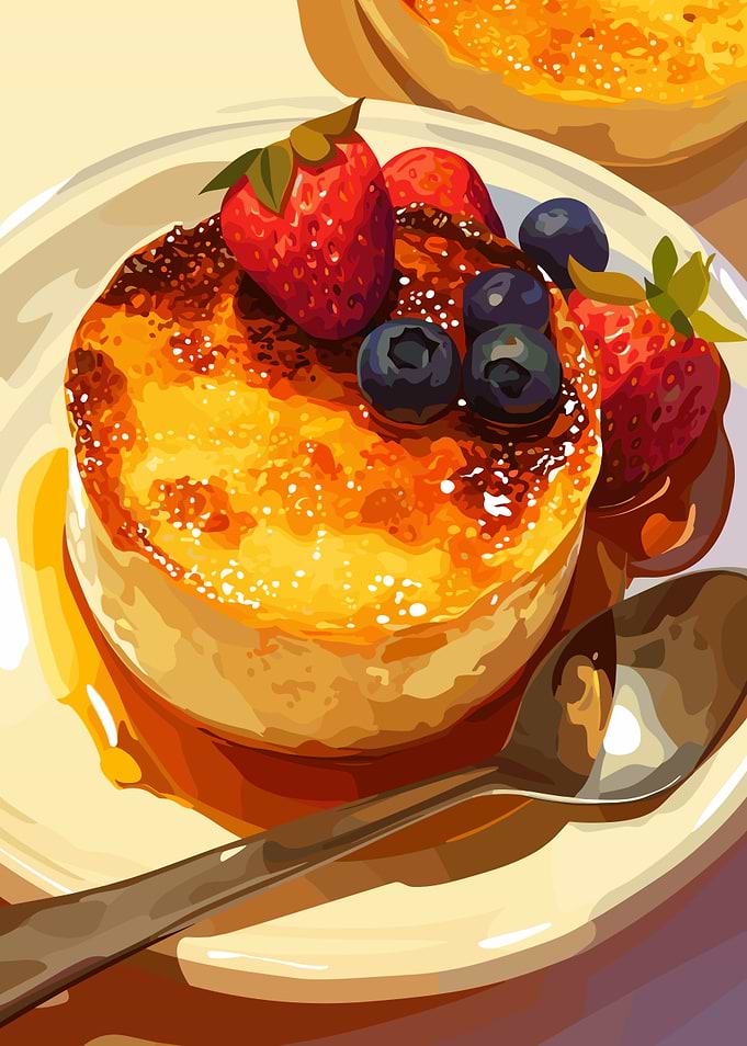 Delicious Dessert with Berries and Spoon