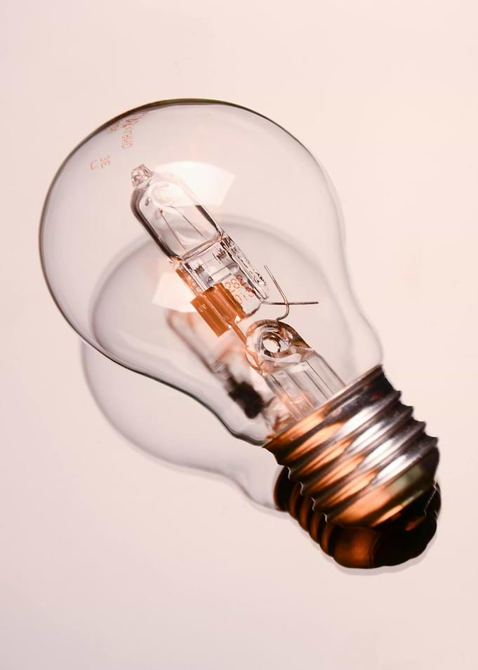 Illuminated Light Bulb Close-Up