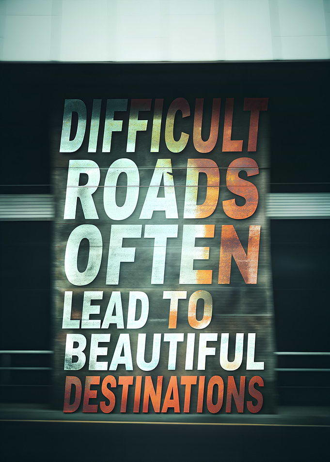 Difficult Roads Beautiful Destinations Inspirational Quote
