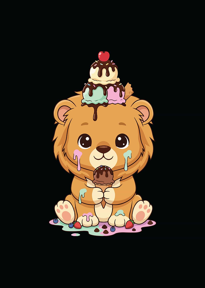 Cute Bear with Ice Cream