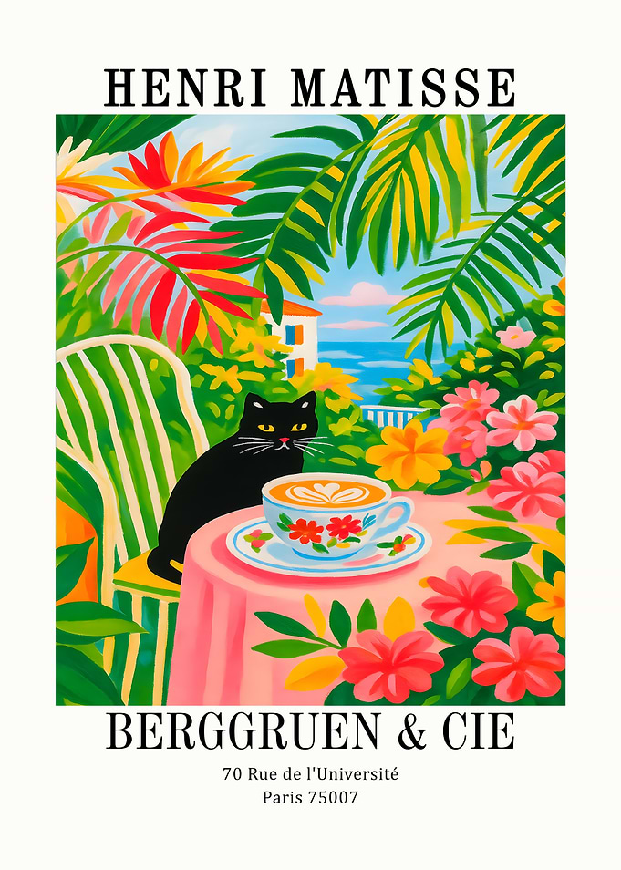 Henri Matisse Cat and Coffee Painting